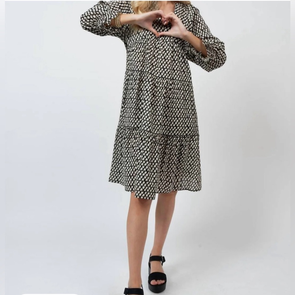 Uncle Frank Heart Felt Dress In Black, Size Medium
